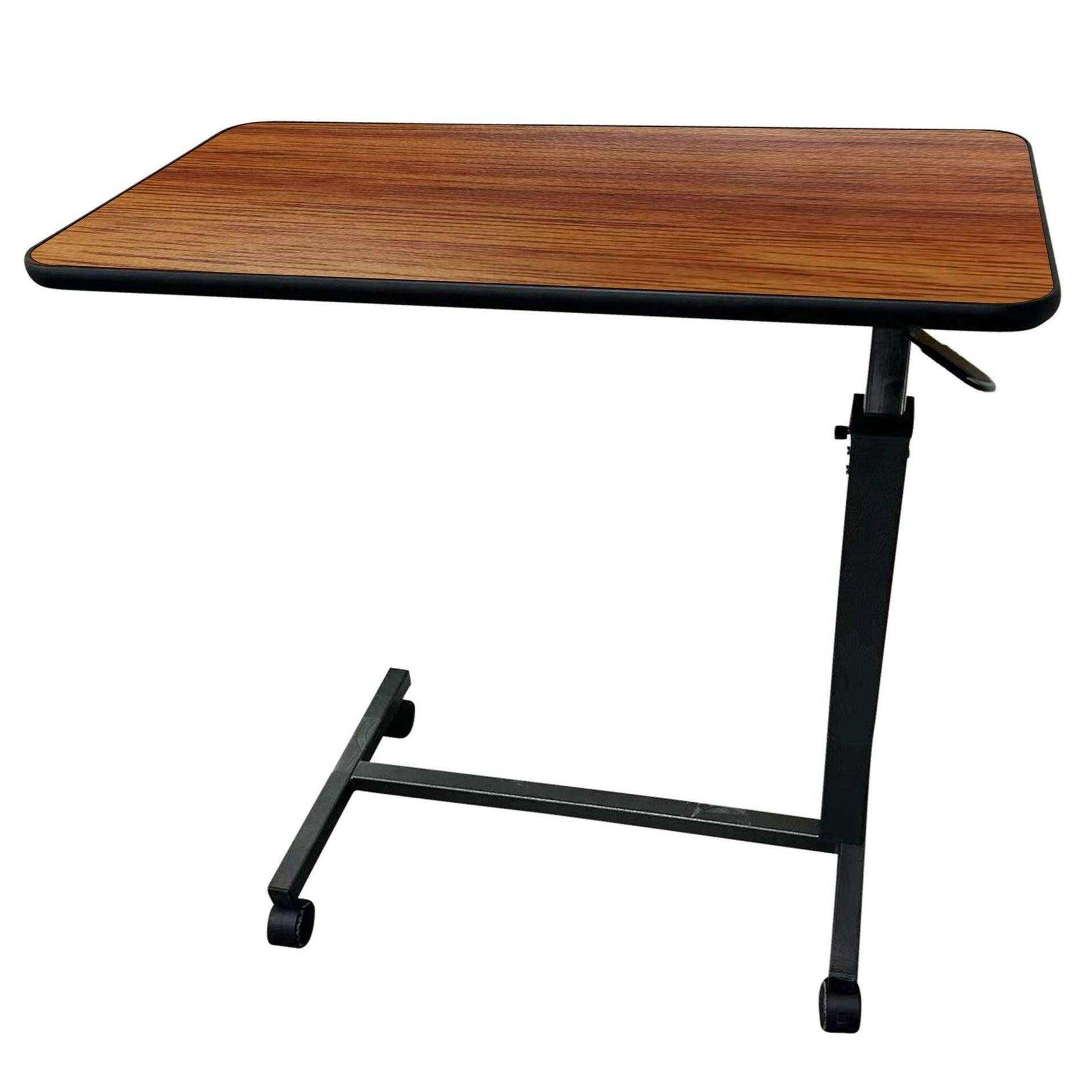 Medical Cherry Overbed Table with Wheels for Home and Hospital Use ...
