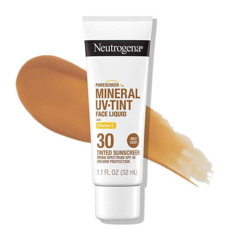 Neutrogena Purescreen+ Mineral UV Tint Face Liquid Sunscreen SPF 30, Medium Deep - 1.1 fl oz