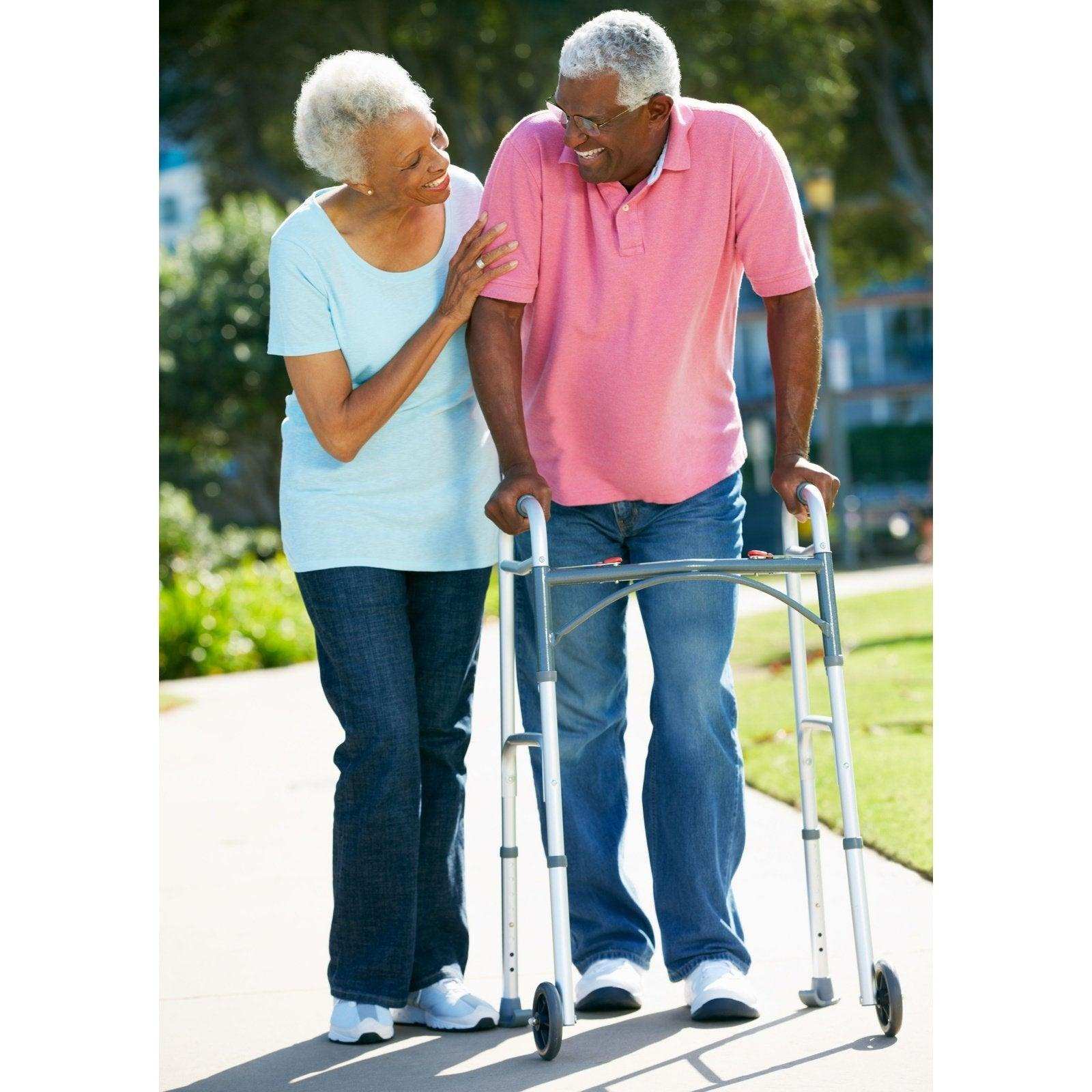 PreserveTech Deluxe Two Button Folding Walker with 5" Wheels - Shop Home Med