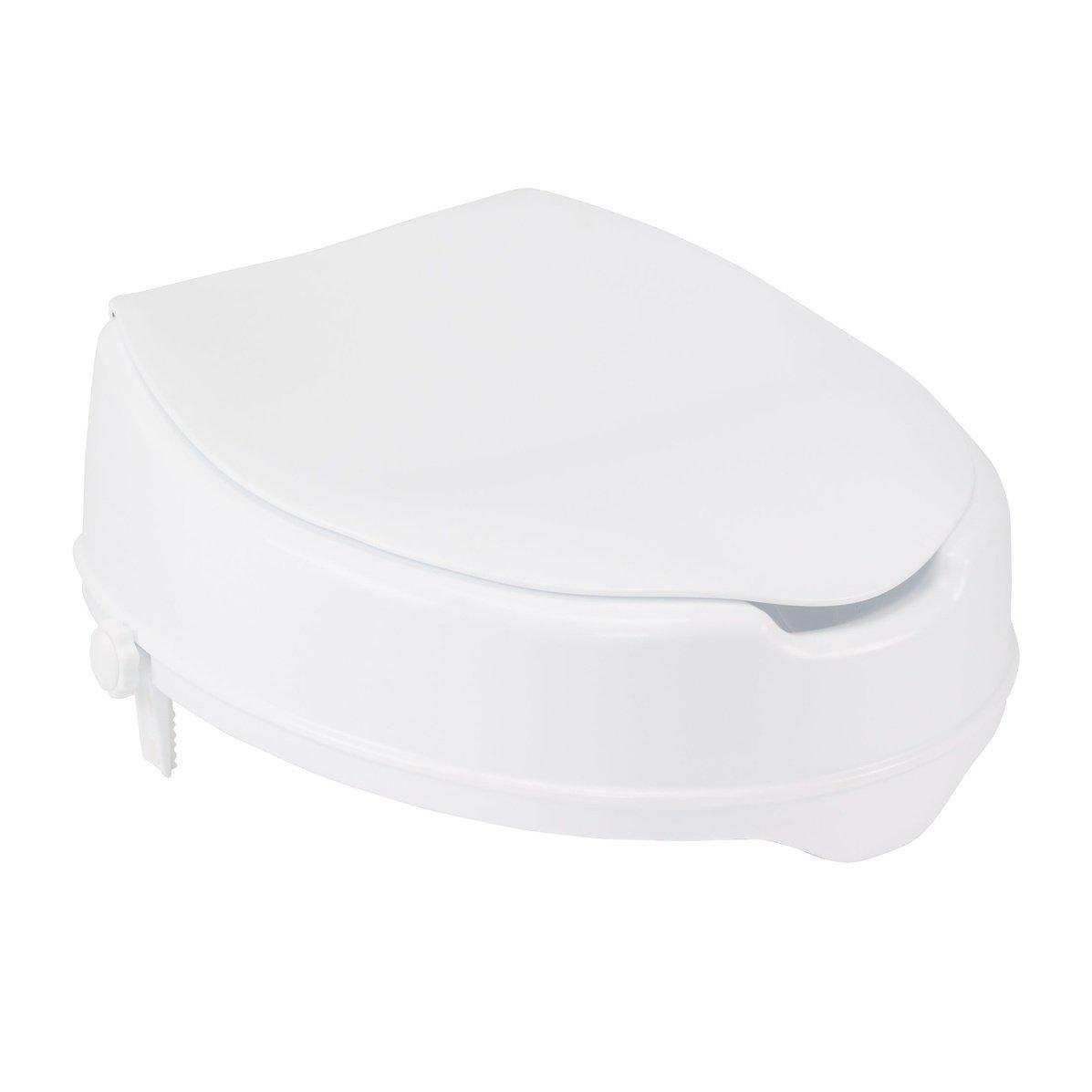 Raised Toilet Seat with Lock and Lid, Standard Seat, 4" - Shop Home Med