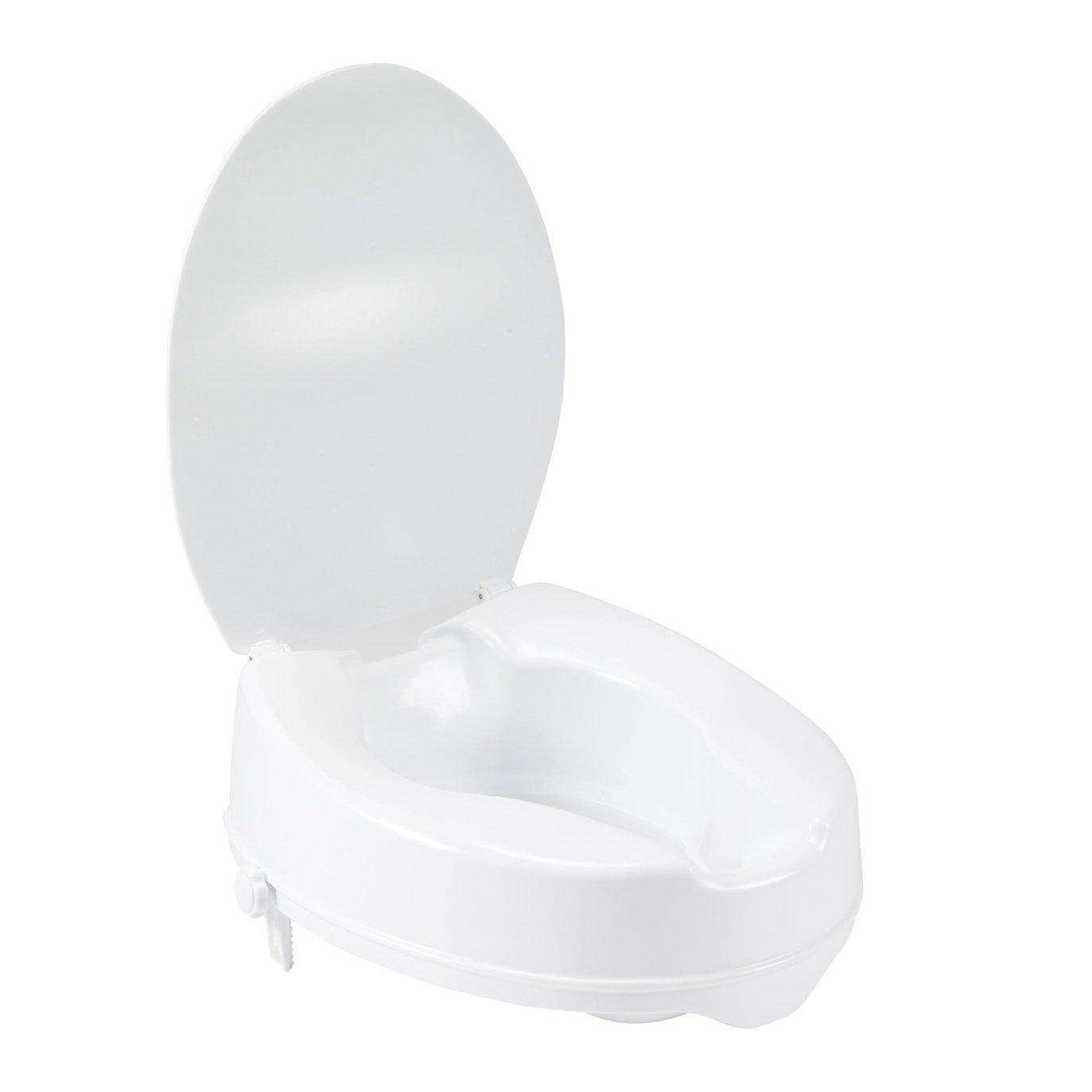 Raised Toilet Seat with Lock and Lid, Standard Seat, 4" - Shop Home Med