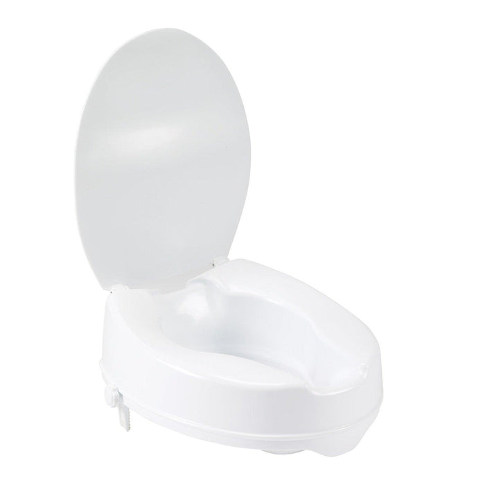 Raised Toilet Seat with Lock and Lid, Standard Seat, 4" - Shop Home Med