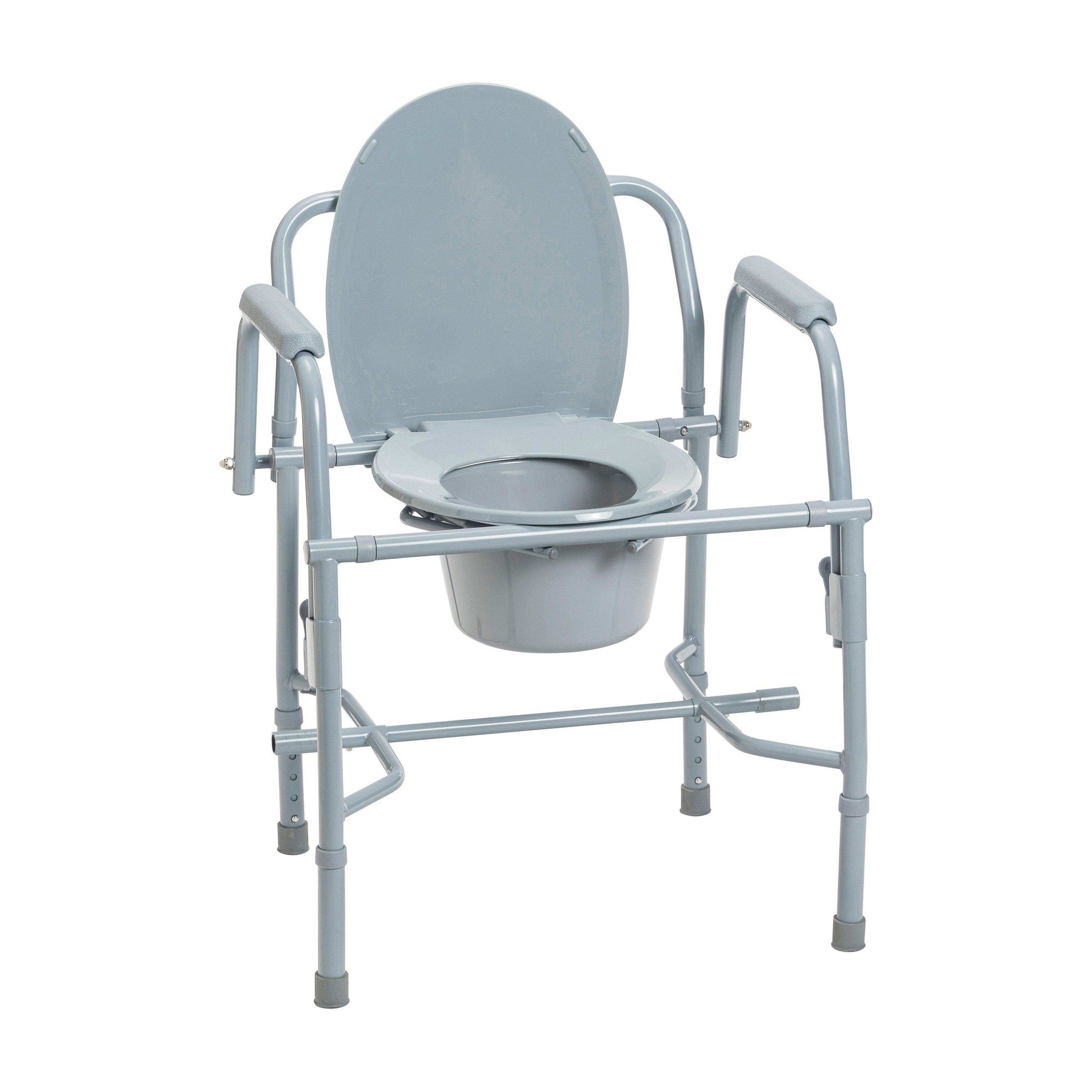 Steel Drop Arm Bedside Commode with Padded Arms - Shop Home Med