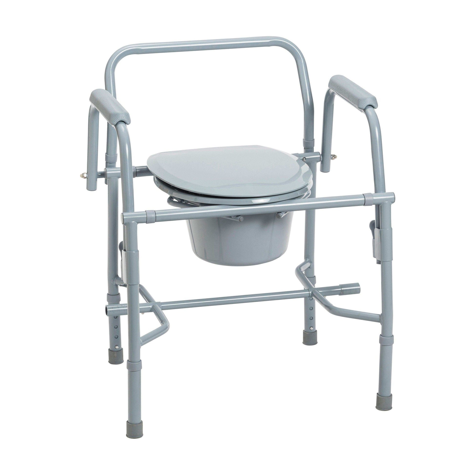 Steel Drop Arm Bedside Commode with Padded Arms - Shop Home Med