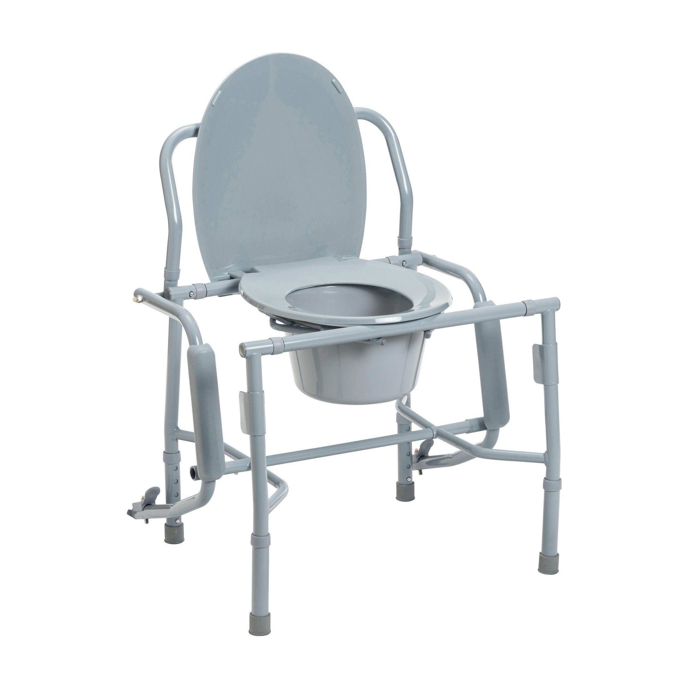 Steel Drop Arm Bedside Commode with Padded Arms - Shop Home Med