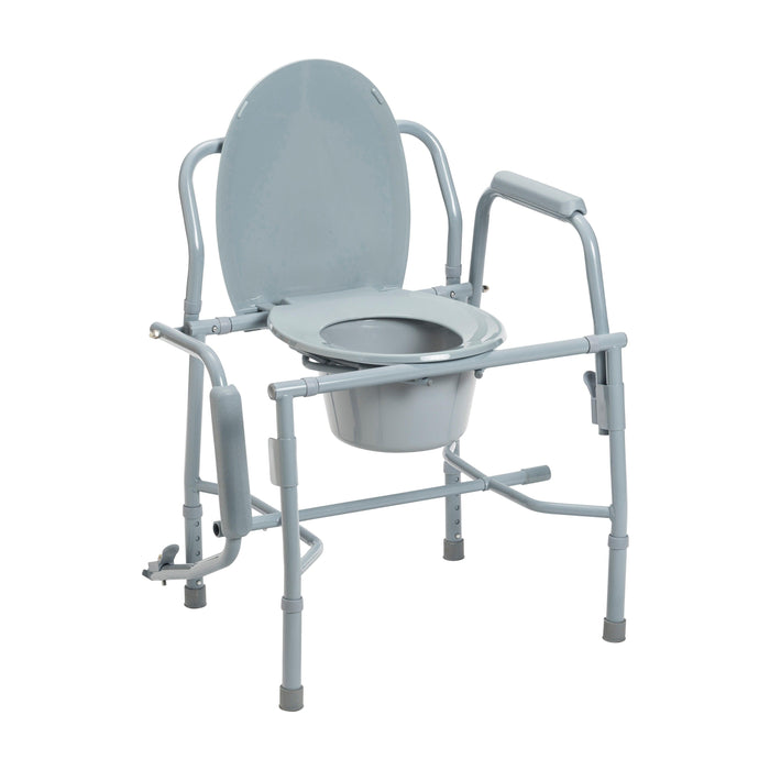 Steel Drop Arm Bedside Commode with Padded Arms - Shop Home Med