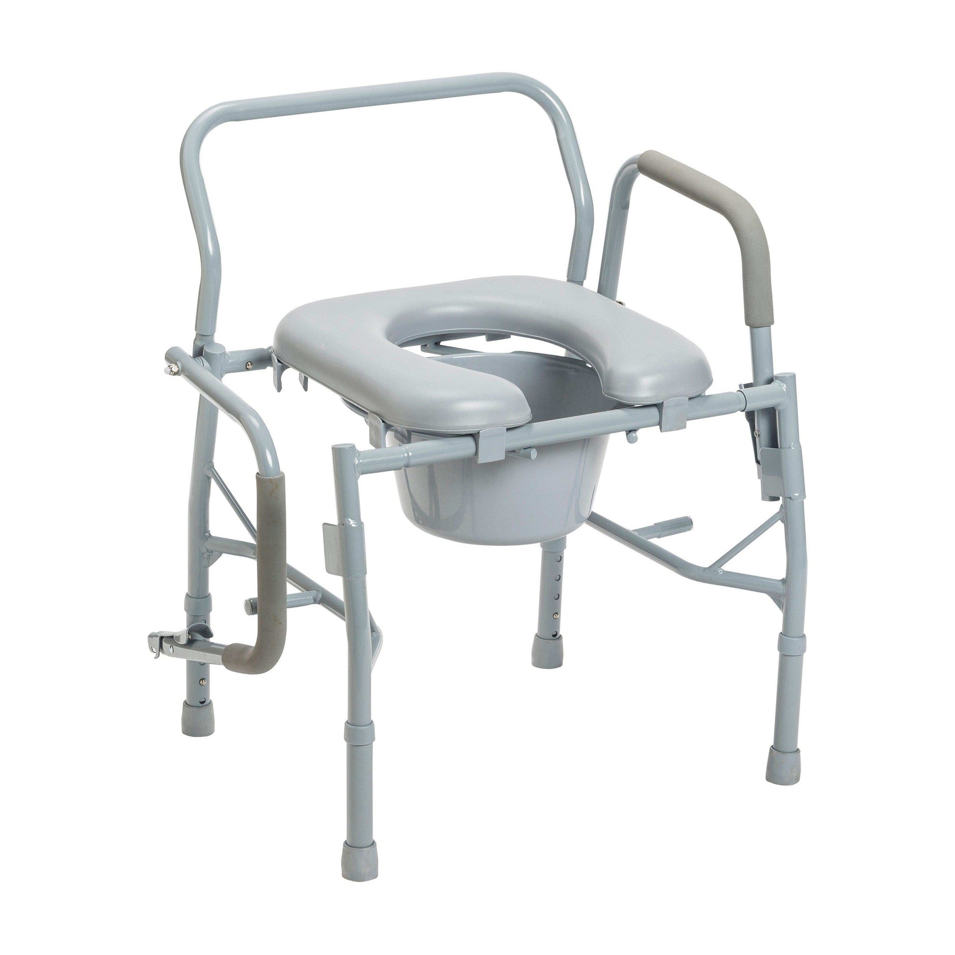 Steel Drop Arm Bedside Commode with Padded Seat and Arms - Shop Home Med