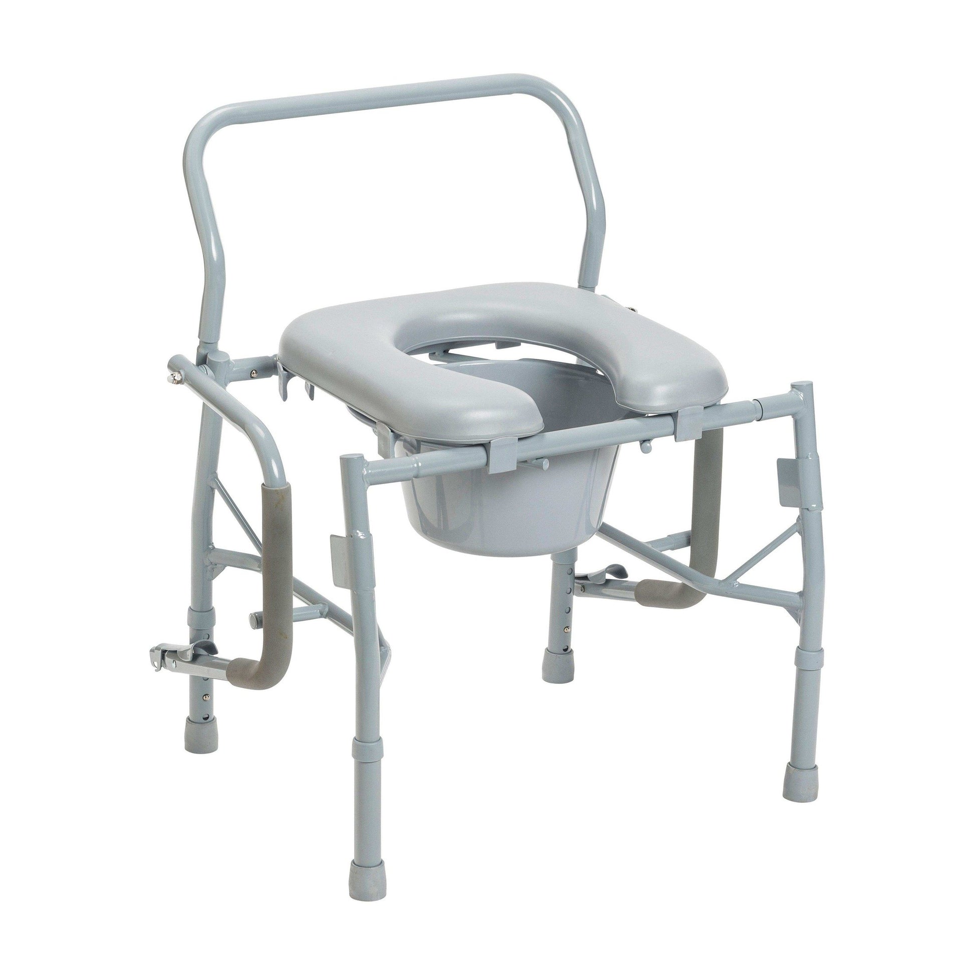 Steel Drop Arm Bedside Commode with Padded Seat and Arms - Shop Home Med