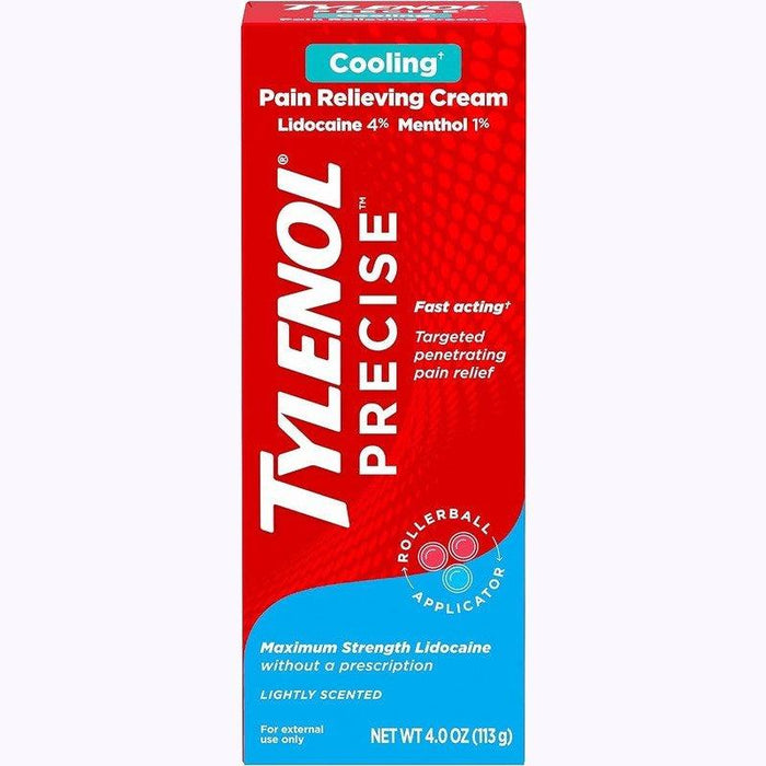Tylenol Precise Cooling Pain Relieving Cream Lidocaine & Menthol - 4 OZ - Shop Home Med