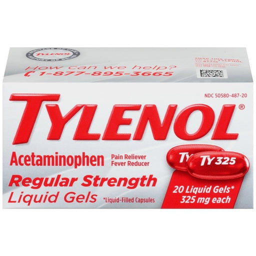 Tylenol Regular Strength Acetaminophen 325 MG Liquid Gels - 20 CT - Shop Home Med