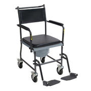 Upholstered Drop Arm Wheeled Commode - Shop Home Med